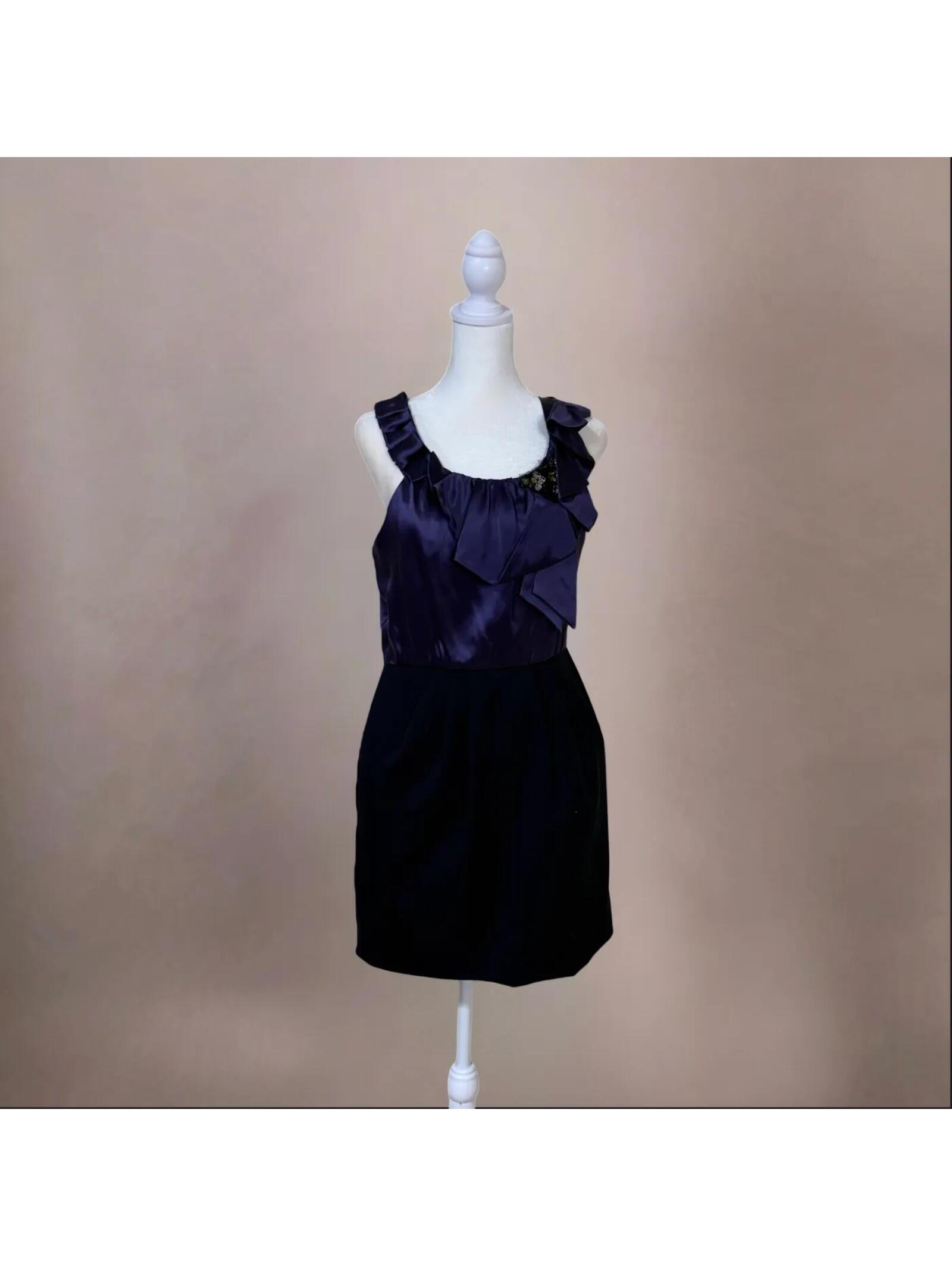 Bcbg Mulberry Purple Plum Silk Office Pencil Skirt Dress Sz Small